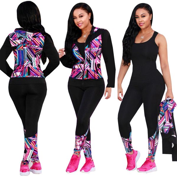 

street two pieces set tracksuits hooded long sleeve zipper sports suit nightclub clothing pants sportswear jogging sweatshirt plus size, Gray