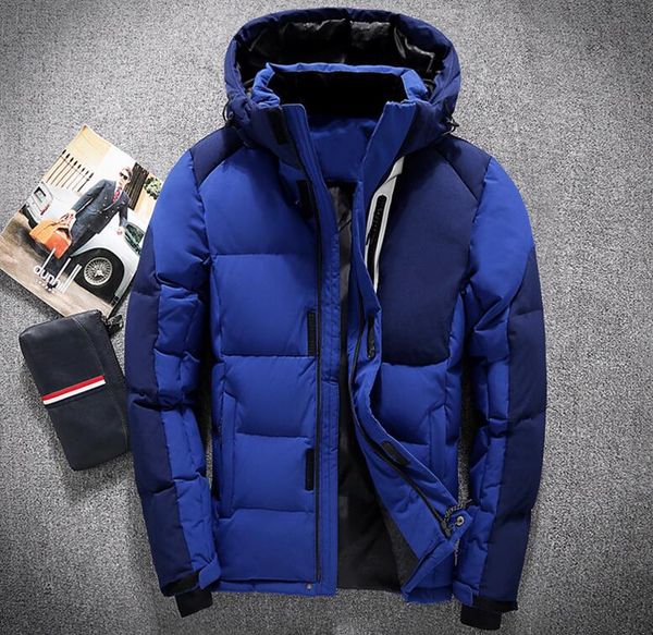 

Classic Brand Men Winter Outdoor white Duck Down Jacket man casual hooded Down Coat outerwear mens warm jackets Parkas M-3XL 8006