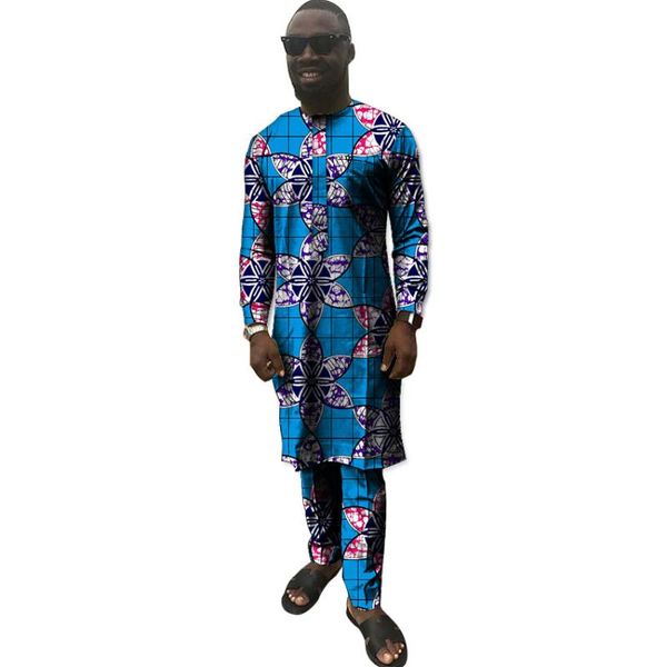 

fashion african print men set clothing and trousers sets dashiki clothing festive costume african men customized, Gray