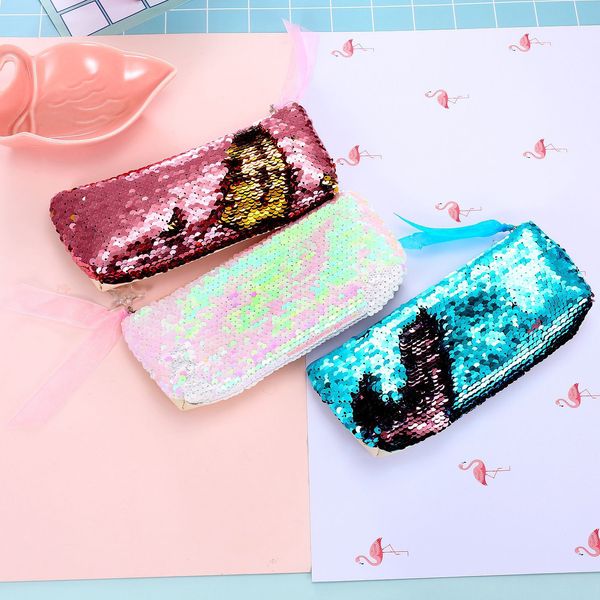 

may new arrival summer women's purse hand take cosmetic bag sequin cosmetic bag mermaid sequin pencil case
