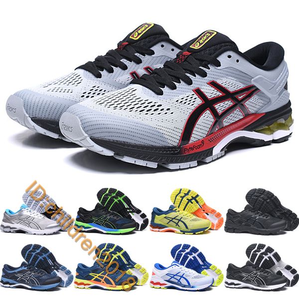 

gel-kayano 26 marathon running shoes for men sneakers air cushion piedmont grey black outdoor chaussures size usa 7.5-11