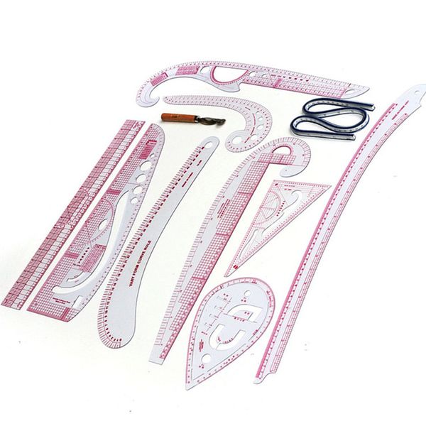 

set diy clothing sample grading sewing tailor rulers curve cutting multifunctional plastic patchwork rulers