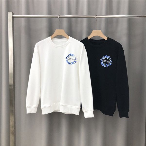 

19aw luxurious brand design given hoodie long sleeve crewneck sweater sweatshirt fashion chest logo pullover hoodie outdoor sweatshirt, Gray;blue