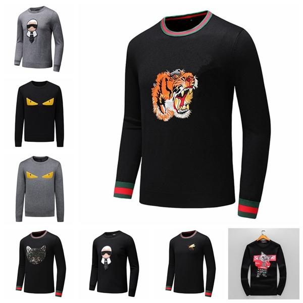 

2020fashionable new italy high grade brand long sleeve sweater workmanship a+ quality -3xl, White;black