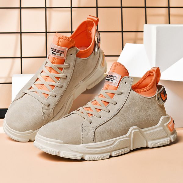 

outdoor 2019 winter men shoes lace-up men fashion shoes leather casual sneakers lightweight flats size 39-44, Black