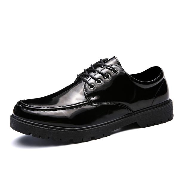 

social casual small leather shoes men's korean-style trend versatile elevator shoe students england black bright skin men's shoe
