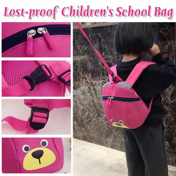 

children's school bag anti-lost backpack kindergarten cute bear kids bag outdoor schoolbag for girls and boys gift school supply