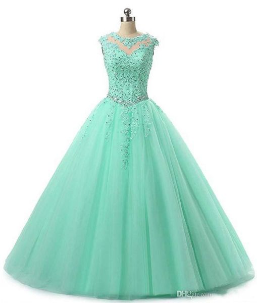 

pageant sweet 16 quinceanera dresses lace applique tulle ball gown prom dresses long vestidos 15 anos keyhole back debutante masquerade gown, Blue;red