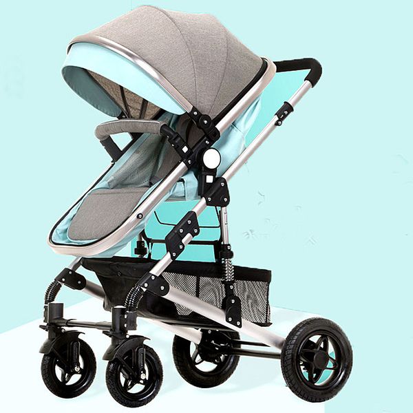 

high landscape newborn baby carriage brand baby stroller sleeping basket buggies large wheels umbrella car lie flat