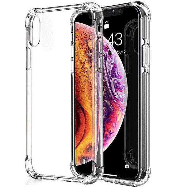 

For iphone xr x max x 6 7 8 plu clear oft tpu protective ca e hockproof enhanced corner back cover for am ung 10 plu 10e huawei p20