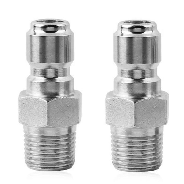 

durable door washer adapters classic delicate 2pcs npt 3/8 inch male quick disconnect plug fittings pressure washer adapters