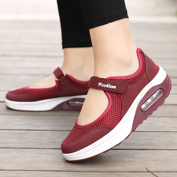 

women walk air cushion shoes hook loop women fitness shoes handiness woman travel flats simple big size woman loafers zy321, Black