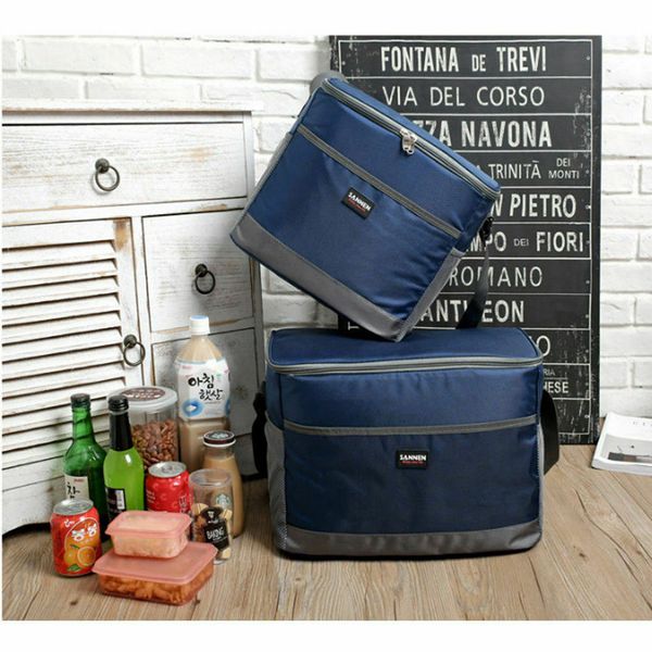 

men's and women's neutral universal large capacity universal lunch bag picnic lonchera handbag bag, Blue;pink