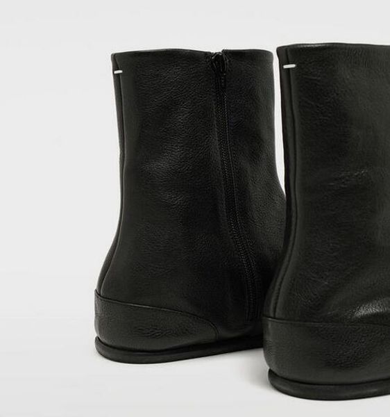 

flat ankle boots classic split toe flat soles black brand new fashion shoes