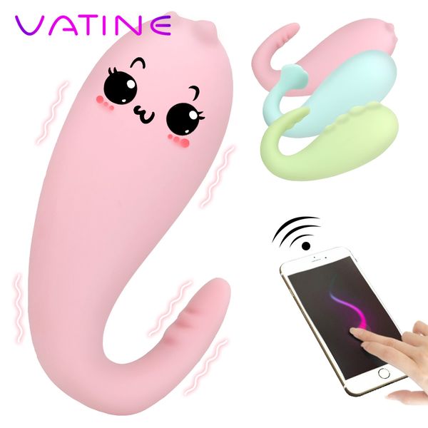 VATINE Monster Pub Vibrator 8 Frequenz Sexspielzeug für Frauen G-punkt Massage APP Bluetooth Drahtlose Fernbedienung Silikon Y191219