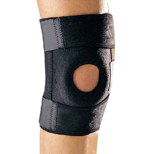 

outdoor adjustable wristbands bandage sports safety protector guard elbow knee pad weightlifting badminton knee support wrap, Black;gray