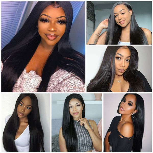 

full lace human hair lace front human hair wigs for black women peruvian remy hair lace frontal wigs pre plucked, Black;brown
