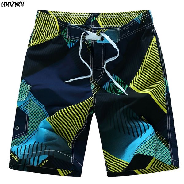 

summer men loose beach shorts quick-dry casual swimming trunks water sports drawstring swimwear plus size beachwear male