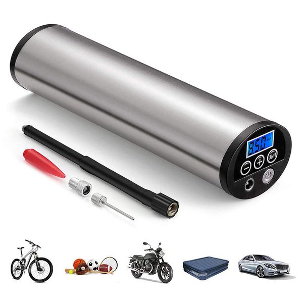 

air compressor electric inflator 12v 150psi with digital lcd rechargeable built-in battery cigarette lighter plug & 3c plug