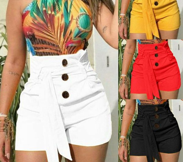 

женские шорты для женщин brand 2019 новая мода лета женщин шорты стильная леди высокой талией шорты пояс твердые кнопка повседневная одежда, White;black