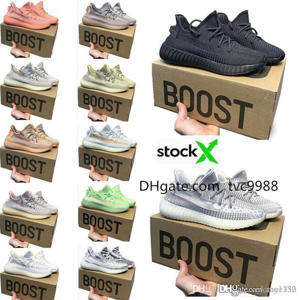 

with box kanye west designer clay v2 static sesame reflective men and women sports shoes nnn040
