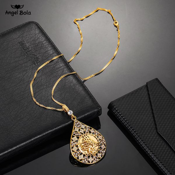

coin charm crystal pendant muslim islam necklaces gold color arab african chain arab jewelry middle eastern women gift, Silver