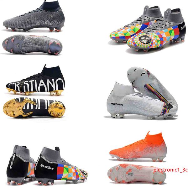 

2019 colorful mercurial superfly vi 360 elite fg kj 6 xii 12 cr7 ronaldo neymar men outdoor shoes 20th football cleats