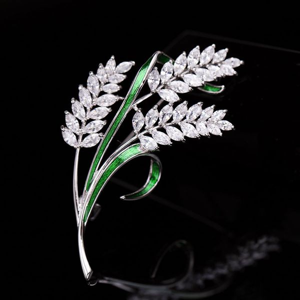 

red trees brand suit brooches for man husband birthday gift fashion wheat ears pins jewelry, Slivery;golden