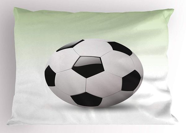

sports pillow sham vector image of football soccer ball artwork with green ombre background image decorative standard king size pillow case