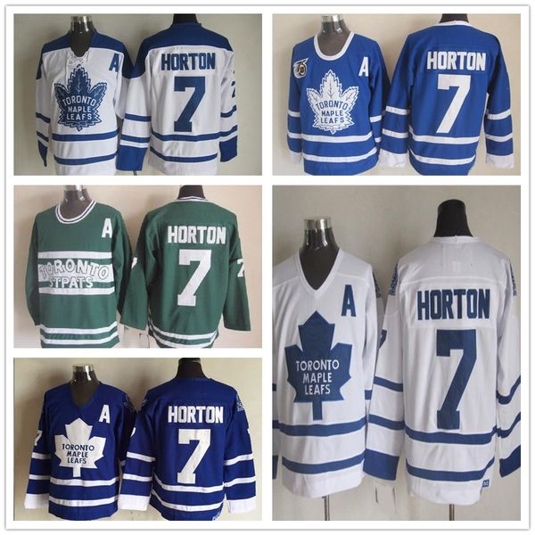 

toronto maple leafs 7 tim horton hockey jersey vintage classic 75th anniversary tim horton jersey embroidery a patch s-xxxl, Black;red