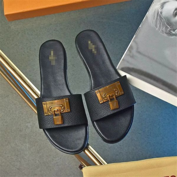 

fashion fashion womens summer rubber leather sandals beach slide fashion scuffs slippers outdoors indoor shoes size 35-42, Black