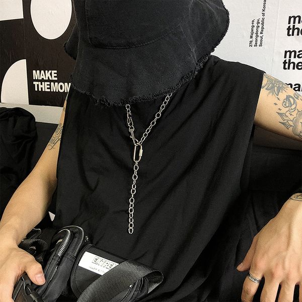 

stainless steel silver necklace mens lager chains necklaces long steampunk jewelry on the neck chains hip hop gifts for male