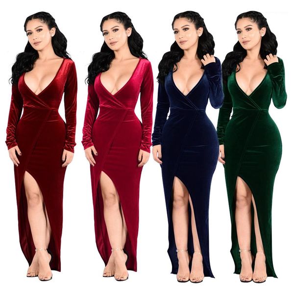 

фестиваль дизайнерские платья v образным вырезом сплошной цвет мода сексуальная женская одежда сплит повседневная одежда рождество женские, White;black