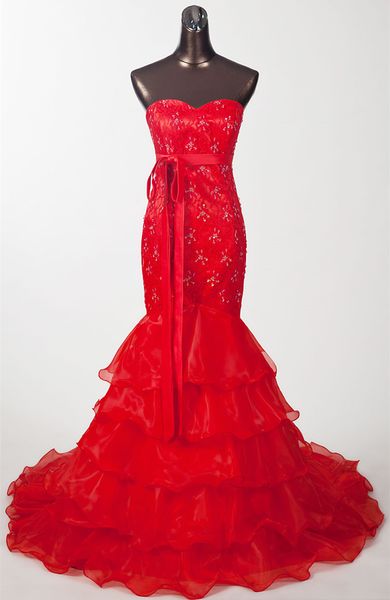 

lace organza mermaid wedding dresses with ruffles beaded sweetheart long bridal gowns lace up wedding gown, White