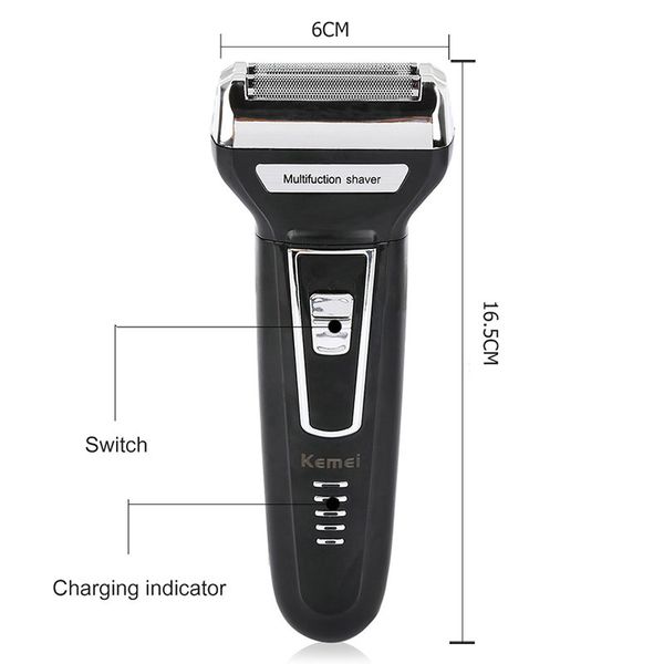 

2016 kemei 6658 reciprocating electric shaver 3 in 1 washable razor beard trimmer floating twin blade heads rechargeable men shaving qqqbv
