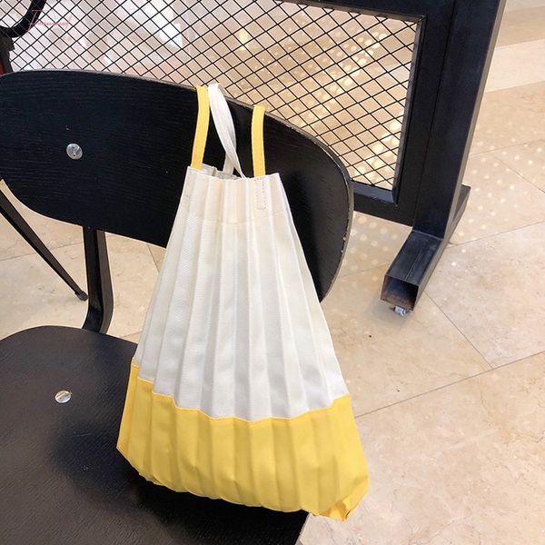 

japanese wild pleated shoulder bag canvas bag hit color harajuku style handbag flower simple casual life female bag