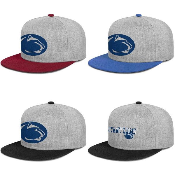 

penn state nittany lions football logo mens and womens flat edge trucker adjustable cap cool vintage classic hats blue core smoke pink, Blue;gray