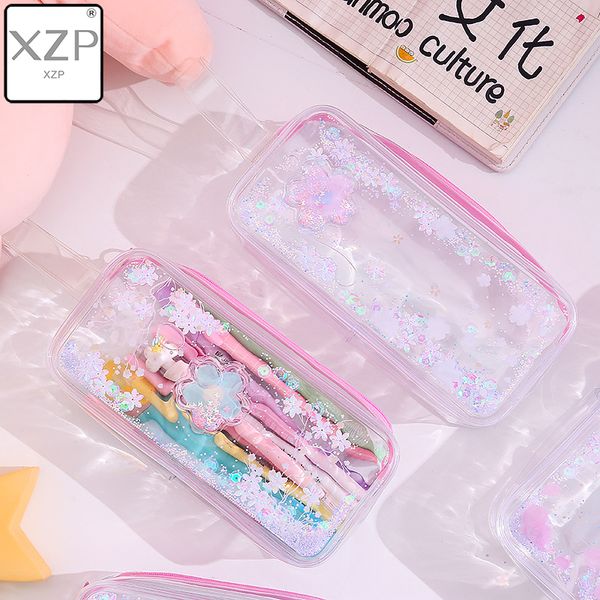 

xzp 2019 girl pencil case transparent oil sandpaper pen bag ins style cute cosmetic bag wardrobe organizer travel organizer set