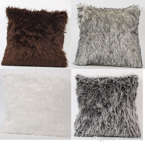 Soft Plush Square Cushion Cover No Pillow Waist Throw Pillow Case