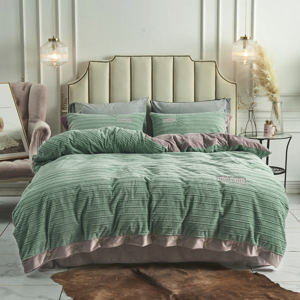 High Quality Winter Warm Bedding Set Fashion Coral Fleece Duvet