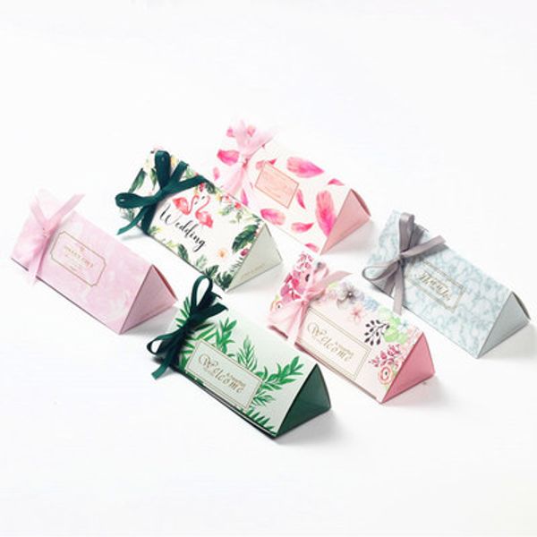 

triangular brick paper candy box wedding gift boxes for guests wedding favors and gifts chocolate box party supplier decoration