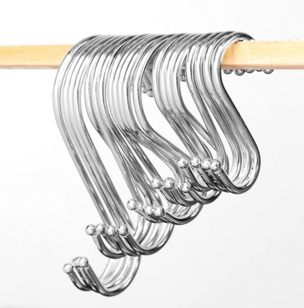 

10pcs/set stainless steel s-shaped hooks hangers for kitchen home metal storage s-shaped hooks clothes hanger storage rack