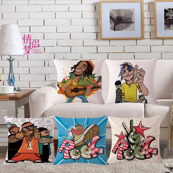 

rock cotton flax pillow back cushion loose coat