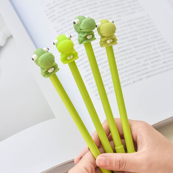 

3pcs mini green dinosaur pen ballpoint black color gel ink pens for writing signature kids gift stationery office school a6985