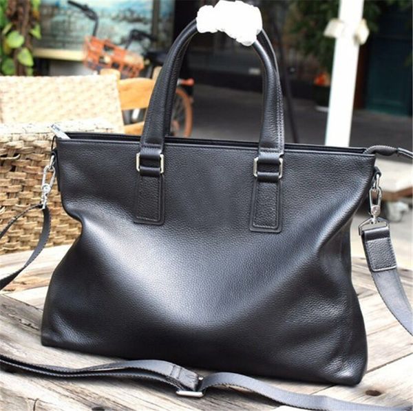 

luxury handbag men style leather designer briefcases fashion good match attache case large capacity newset handsome formal 2