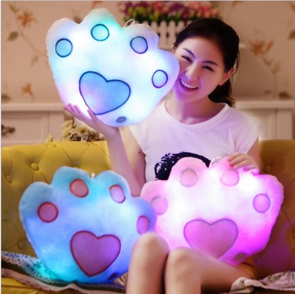 

bravo bear foot stuffed dolls led light colorful pillows popular plush toys for kids shinning gift for baby birthday cute soft