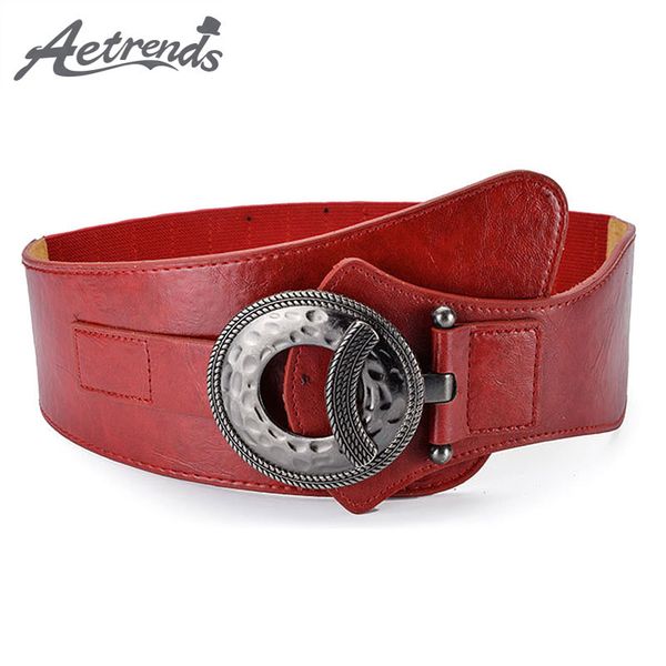 

aetrends] диагональный крест кушак пояс женщины vintage кожа pu waistband широкие ремни платье одежда аксессуары cummerbunds d-0080 y191130, Slivery;black