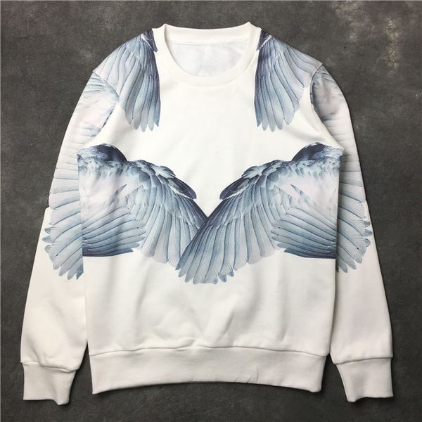 

autumn new fashion arrival feather wing print sweatshirts jumper for men women designer clothing cotton, Black