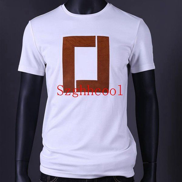 

19ss Hot Sale Brand Men's Short Sleeve Crew Neck Luxury T Shirt Casual Mens Designer T Shirts Black and White 8108