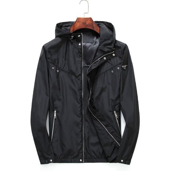 

куртка взрыва модели мужская удобная свободная ветровка повседневная черный и белый цвет соответствия моды ветровка куртка с капюшоном, Black;brown